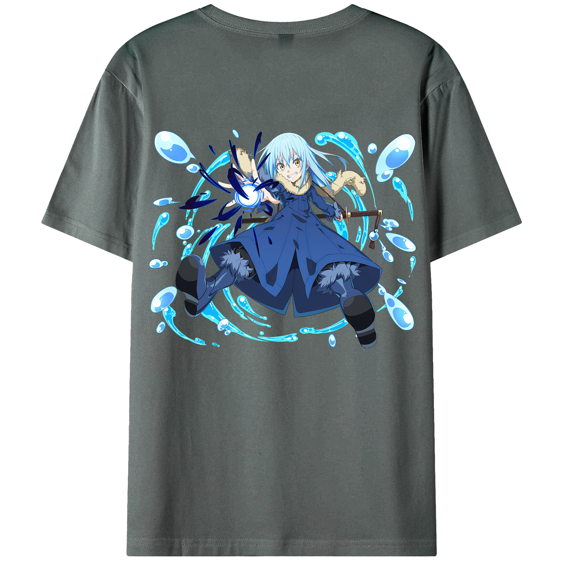 （画像用） 転スラ Regarding Reincarnated to Slime 綿100％半袖Tシャツ（背面プリント）